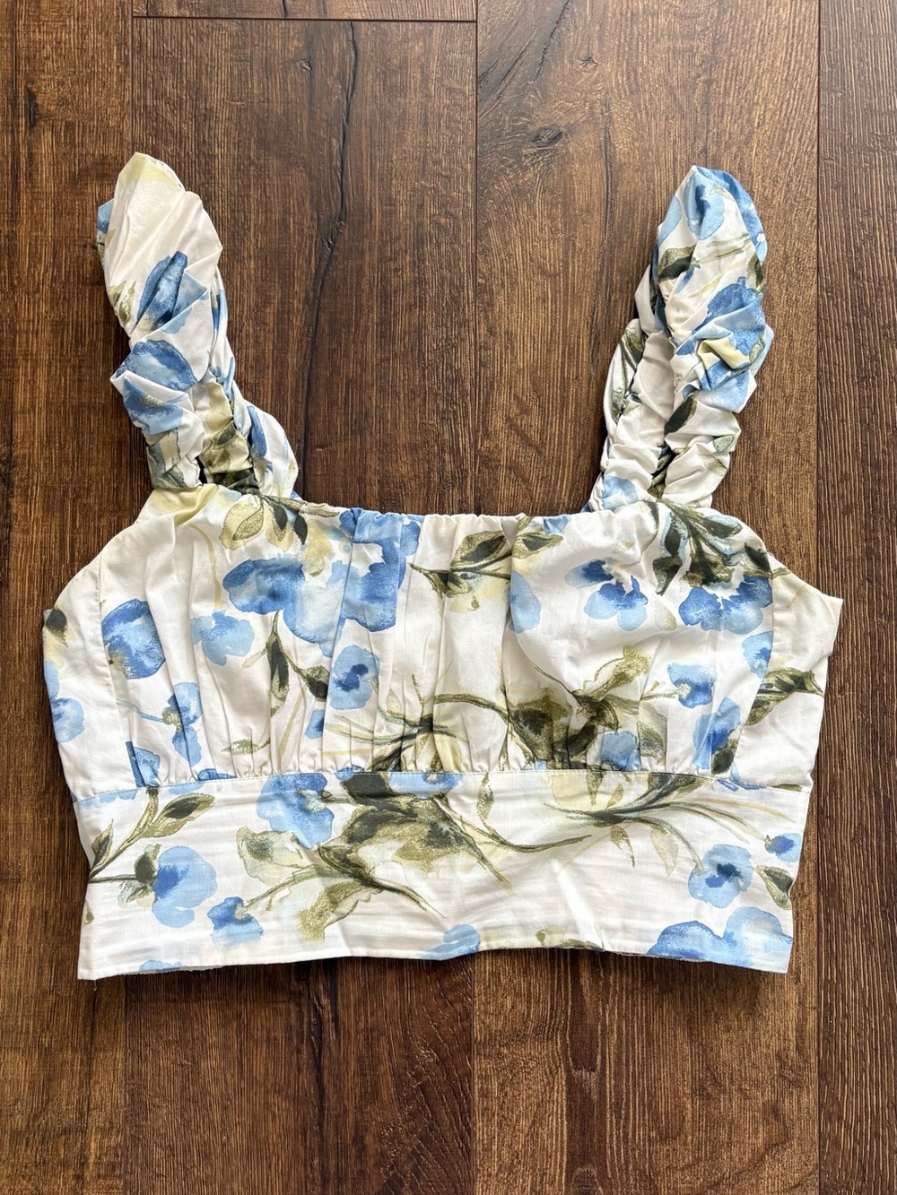 Abercrombie & Fitch Watercolor Floral Crop Tank Top, M